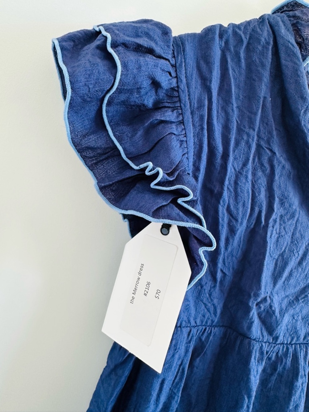 English Factory Navy Ruffle Sleeve Mini Dress - Picture 8 of 10